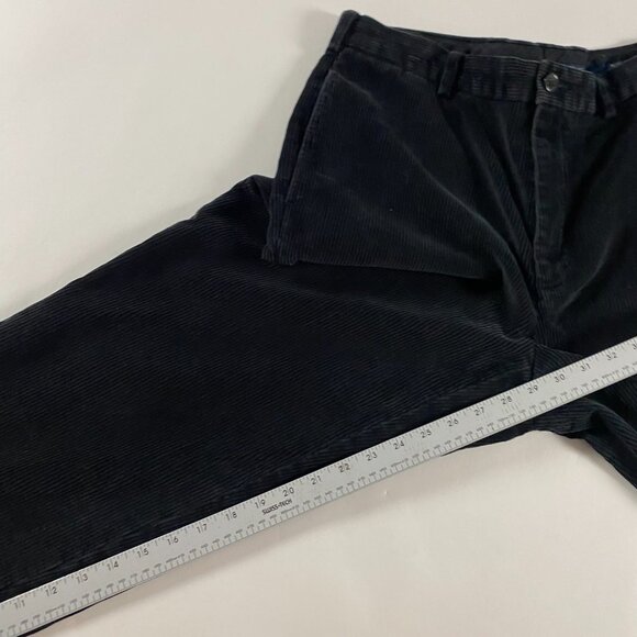 Vintage Brooks Brothers Wide Wale Corduroy Pants Men's 35x30 Actual 34x39 Black - Picture 10 of 11